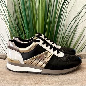 Michael Kors Allie Metallic Perforated Sneakers